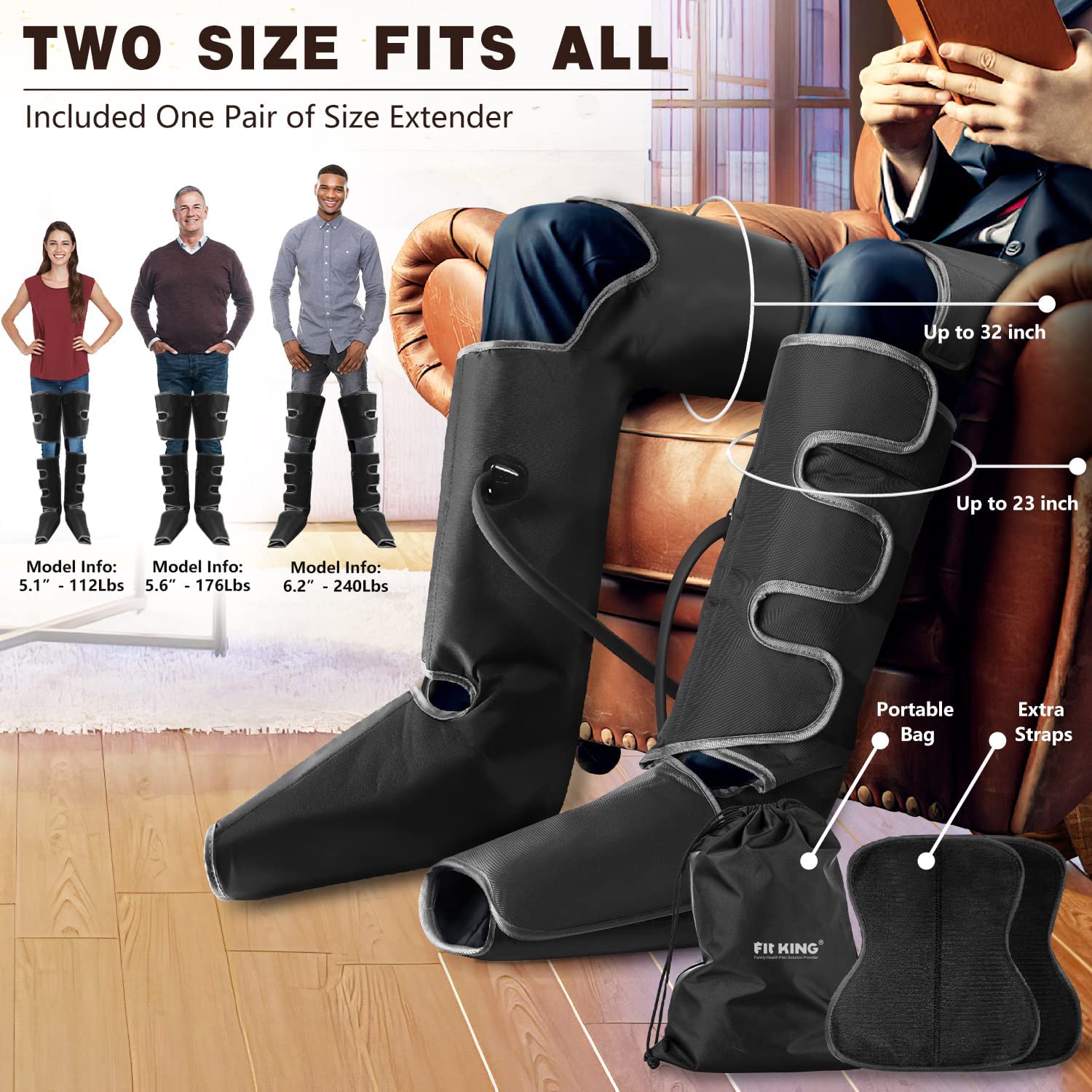 FIT KING Ganzbeinmassagegerät mit fortschrittlicher Wärmetherapie | FT-075A